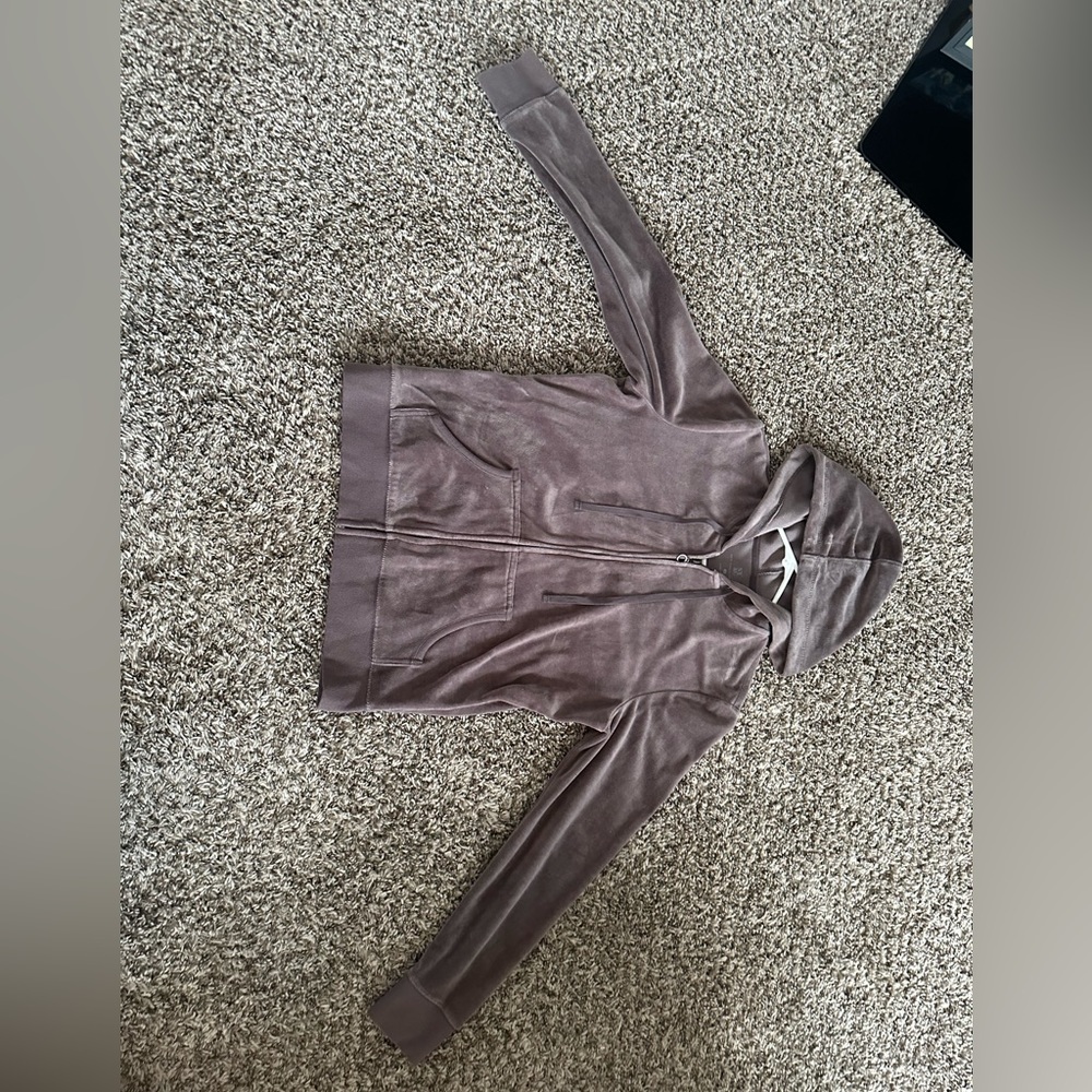 Brown Velvet zip up jacket.